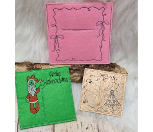 ADVENTSKALENDER 5. Dezember - Stickserie - 6 Geld- oder Gutscheinkartenhülle Weihnachten